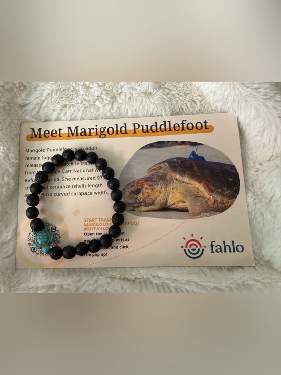 Fahlo Jewelry - Fahlo Lava Beaded Bracelet with Turquoise Turtle Accent - Marigold